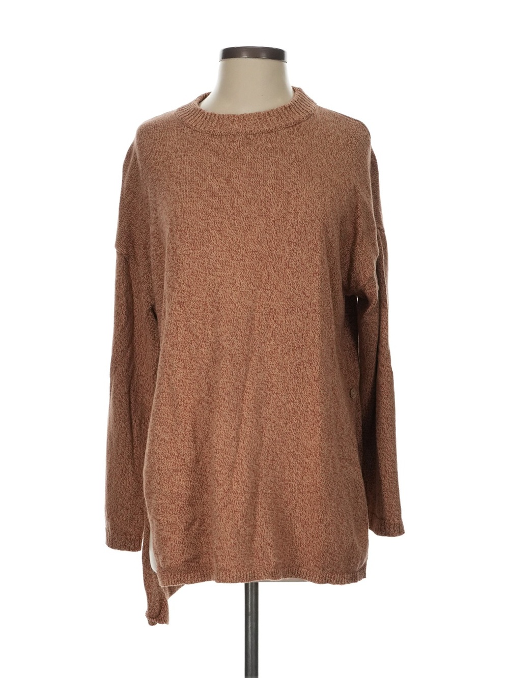 Free People Oversized Crewneck Sweater in Warm Rust